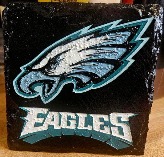 Philadelphia Eagles Slate Coasters | Laser Engraved Stone Coasters | NFL Fan Gift | Football Home Decor | Man Cave Coasters | Set of 4