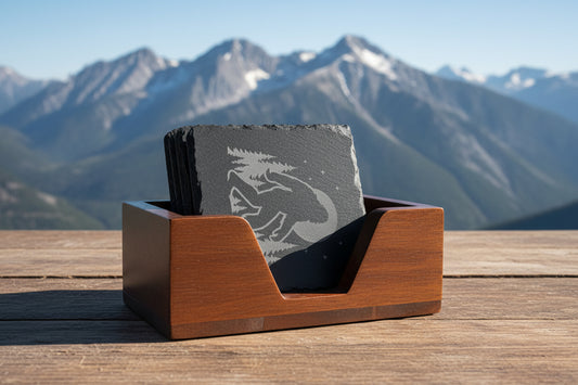 Bigfoot 4inx4in slate costers / 4 piece set