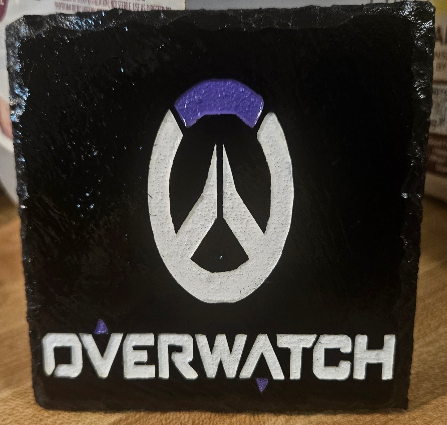 🎮 OVERWATCH HAND-PAINTED SLATE PLAQUE 🎮