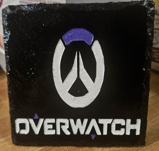 🎮 OVERWATCH HAND-PAINTED SLATE PLAQUE 🎮