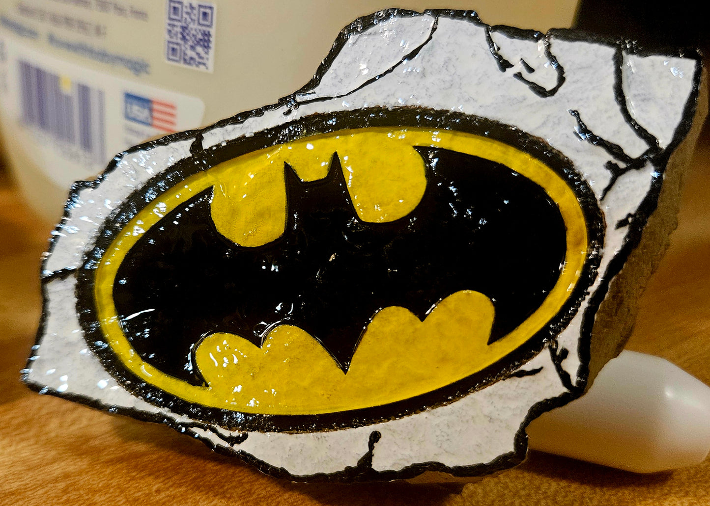 Premium Real Rock Batman Magnets - Hand Painted & Laser Engraved Fridge Set of 2