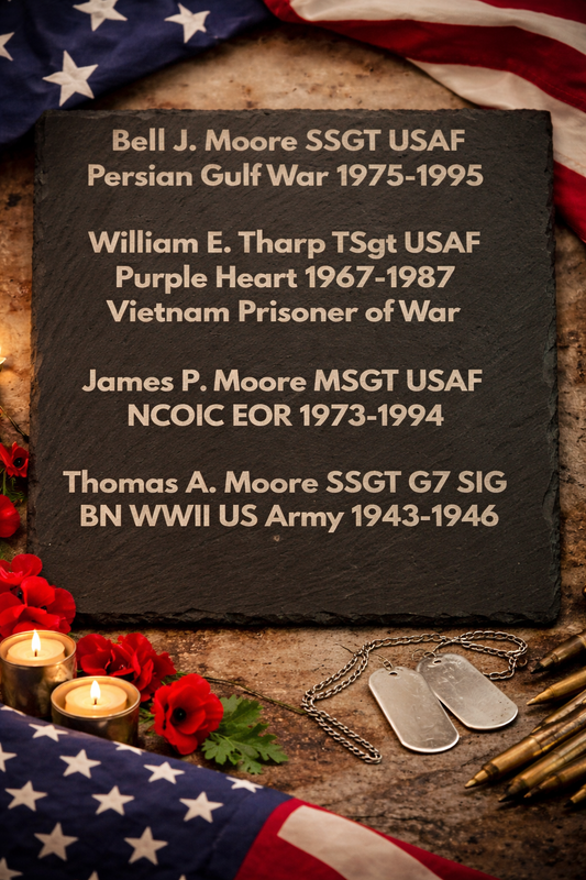 Military 🪖 🎖  memorial engravings